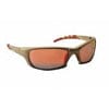 Gold/Iridium mirror lens safety glasses for fiberglass work.
