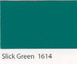 Slick green colored polyester gel coat.