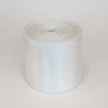 4 inch by 50 yard roll of fiberglass tape with selvage edges. Plain weave.