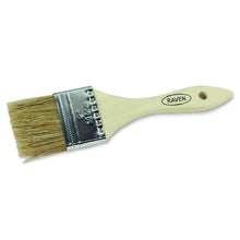 2 inch chip brush with pure bristles, wood handle, hanging hole and steel ferrule.