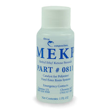 1 ounce MEKP (methyl ethyl ketone peroxide) catalyst for polyester and vinyl ester resin systems.