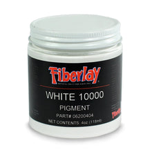 4 ounces white colored pigment to be used with polyester, vinyl ester or epoxy resins.